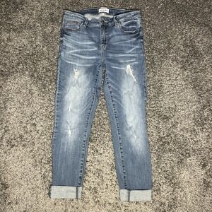 Studio Blue Size 29 Christa Distressed 9" Rise Rolled Cuff Jeans